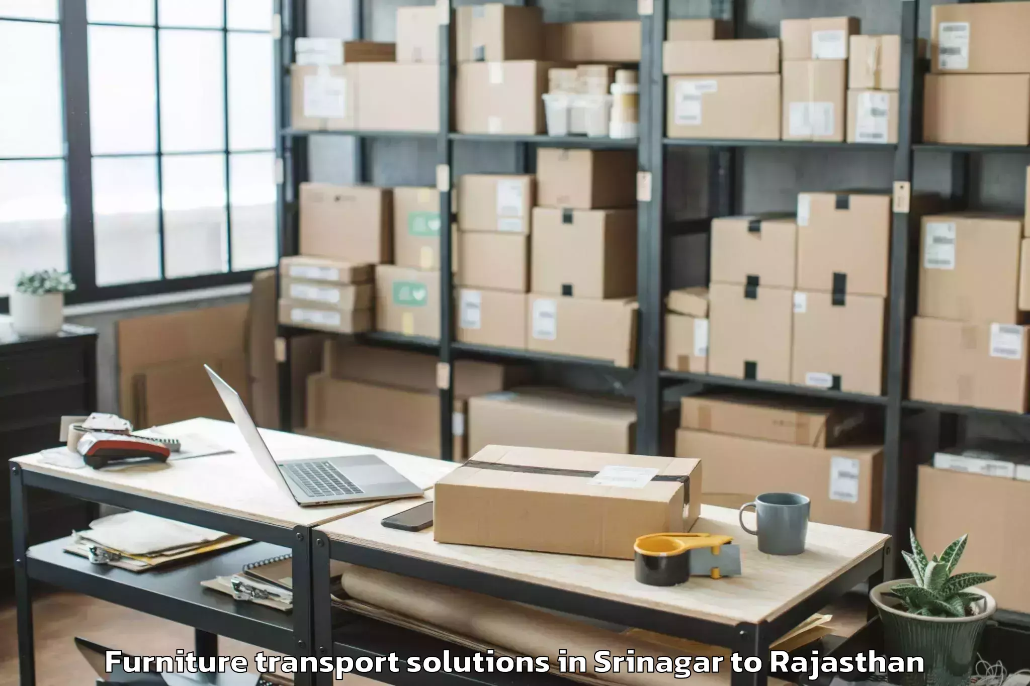 Efficient Srinagar to Sumerpur Furniture Transport Solutions